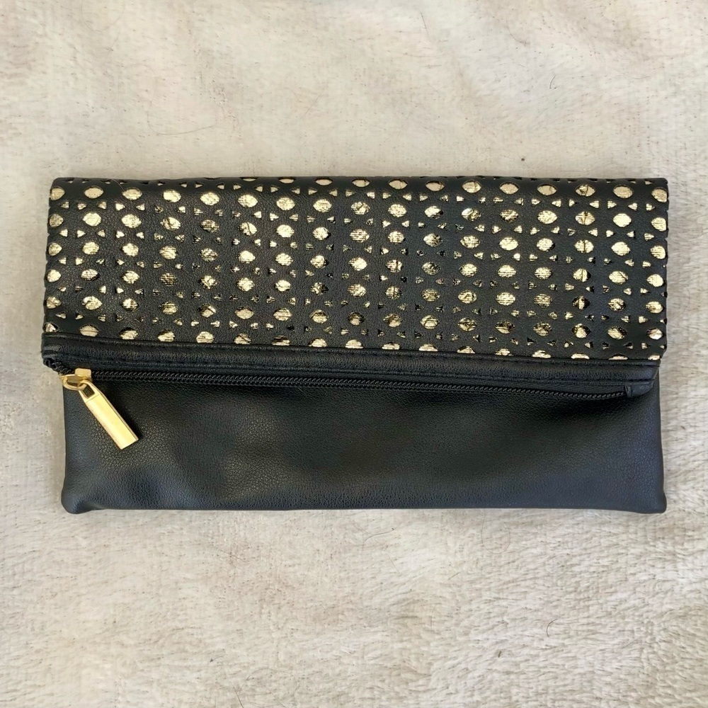 Y2K Gold Metallic Clutch Bag